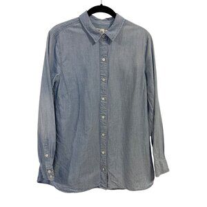 Vineyard Vines Relaxed Chambray Long Sleeve Button Up Blue Blouse Size 6